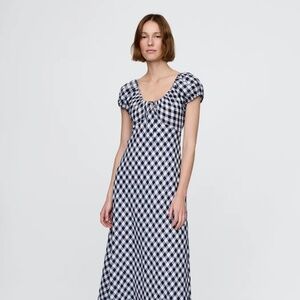 NWT Gap × DÔEN 100% Linen Gingham Maxi Dress